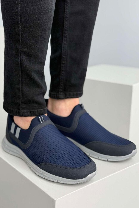 SIMPLE SLIP ON LIGHT MEN SNEAKERS BLUE/BLU - 1