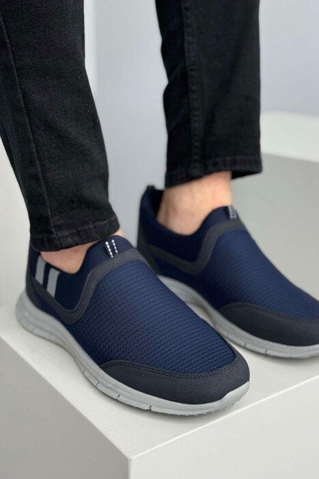 SIMPLE SLIP ON LIGHT MEN SNEAKERS BLUE/BLU - 3