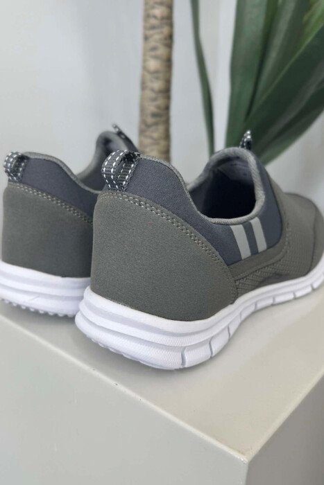 SIMPLE SLIP ON LIGHT MEN SNEAKERS DARK GREY/GEE - 3