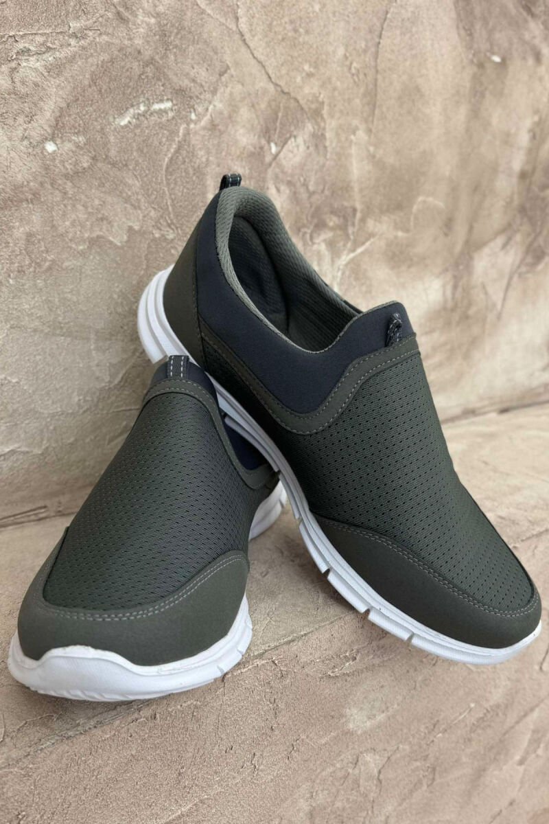 SIMPLE SLIP ON LIGHT MEN SNEAKERS GREEN/JESHILE - 1