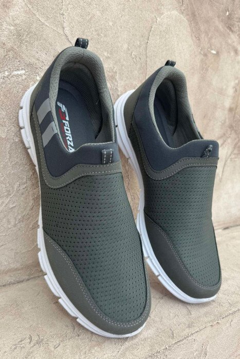 SIMPLE SLIP ON LIGHT MEN SNEAKERS GREEN/JESHILE - 4