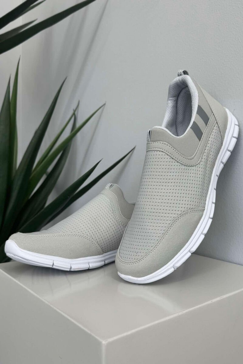 SIMPLE SLIP ON LIGHT MEN SNEAKERS LIGHT GREY/GZ - 1