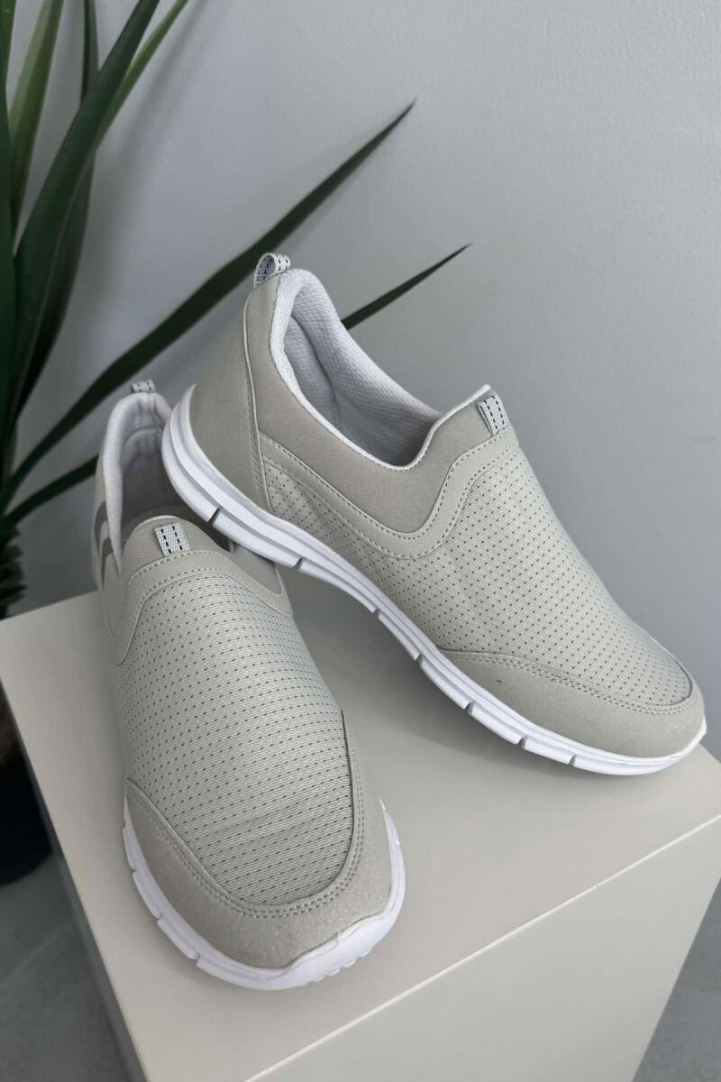 SIMPLE SLIP ON LIGHT MEN SNEAKERS LIGHT GREY/GZ - 2