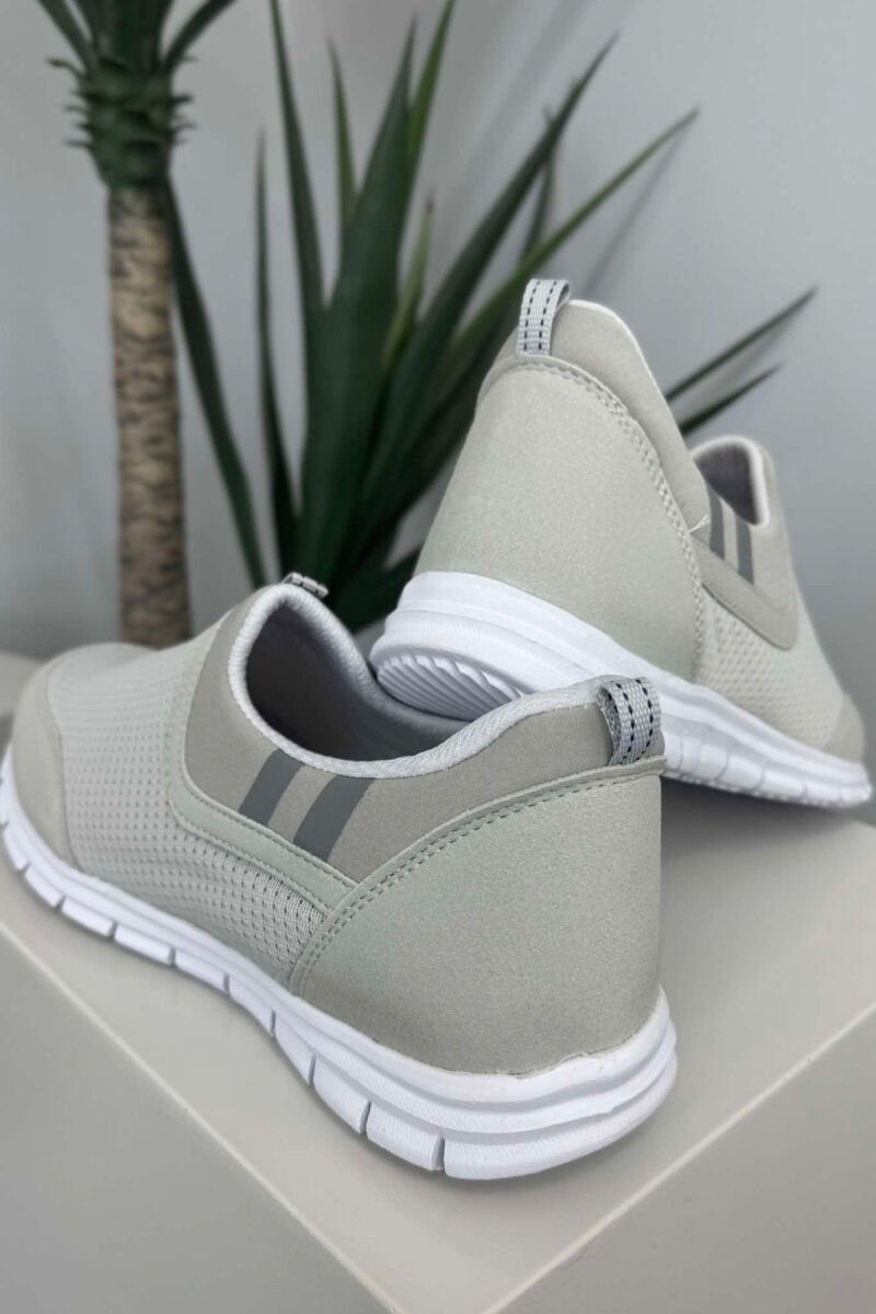 SIMPLE SLIP ON LIGHT MEN SNEAKERS LIGHT GREY/GZ - 4