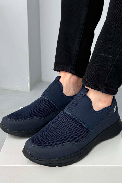 SIMPLE SLIP ON MEN SNEAKERS BLUE-BLACK/BLU-ZEZE - 1