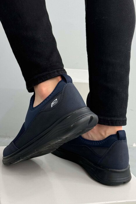SIMPLE SLIP ON MEN SNEAKERS BLUE-BLACK/BLU-ZEZE - 2