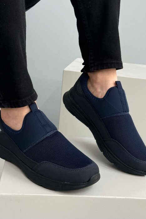 SIMPLE SLIP ON MEN SNEAKERS BLUE-BLACK/BLU-ZEZE - 3