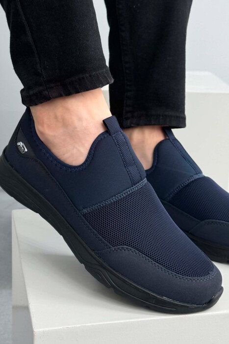 SIMPLE SLIP ON MEN SNEAKERS BLUE-BLACK/BLU-ZEZE - 5