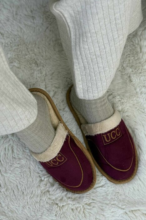 SIMPLE SMALL LOGO WOMEN SLIPPERS BURGUNDY/VISHNJE - 1