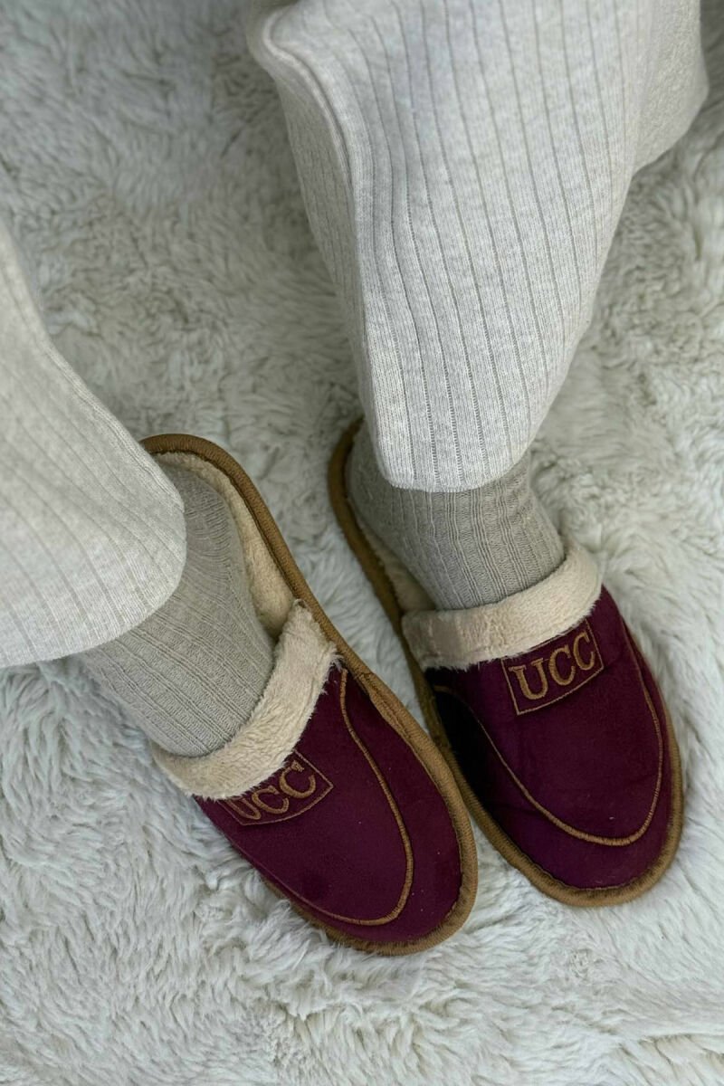 SIMPLE SMALL LOGO WOMEN SLIPPERS BURGUNDY/VISHNJE - 1