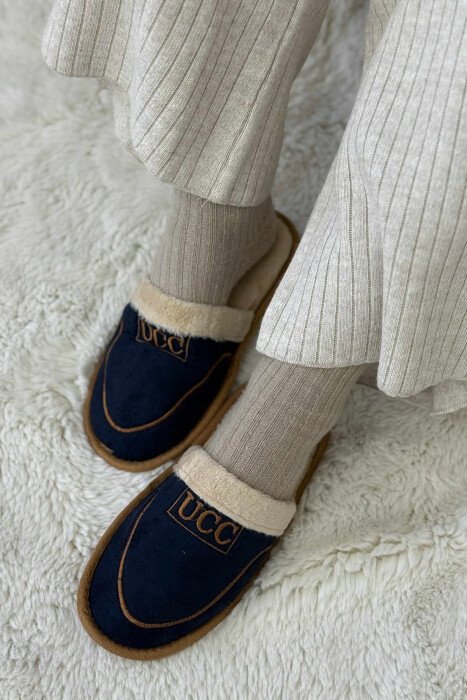 SIMPLE SMALL LOGO WOMEN SLIPPERS DARK BLUE/BEE 