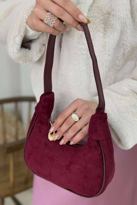 SIMPLE SMALL WOMEN BAG BURGUNDY/VISHNJE - 4