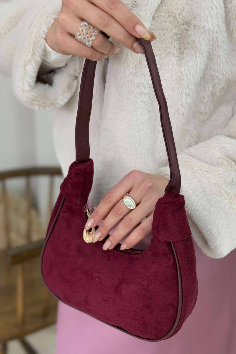 SIMPLE SMALL WOMEN BAG BURGUNDY/VISHNJE - 4
