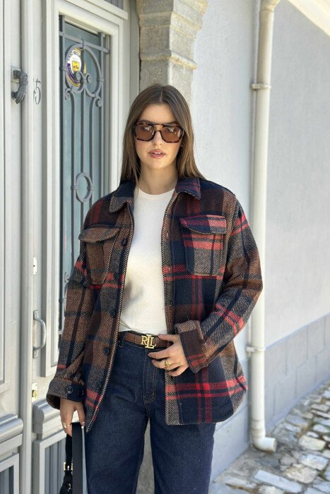 SIMPLE SQUARE DESIGN WOMEN JACKET MULTIPLE/SHNGJ - KLAUDIO FASHION