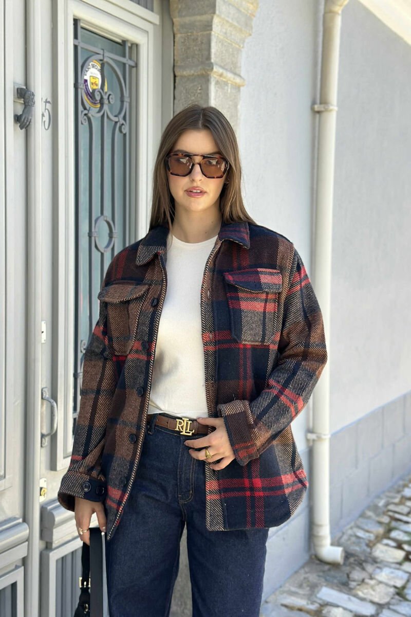 SIMPLE SQUARE DESIGN WOMEN JACKET MULTIPLE/SHNGJ - 1