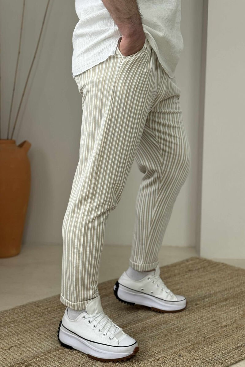 SIMPLE STRAPS MEN PANTS BEIGE/BEZHE - 3