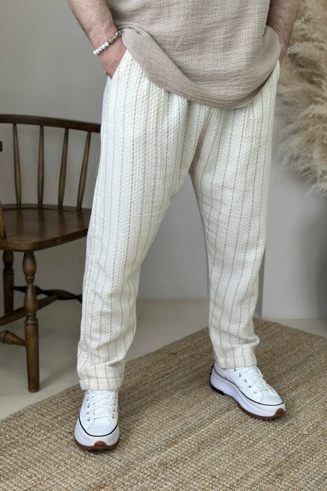 SIMPLE STRAPS MEN PANTS CREAM/KREM - 1