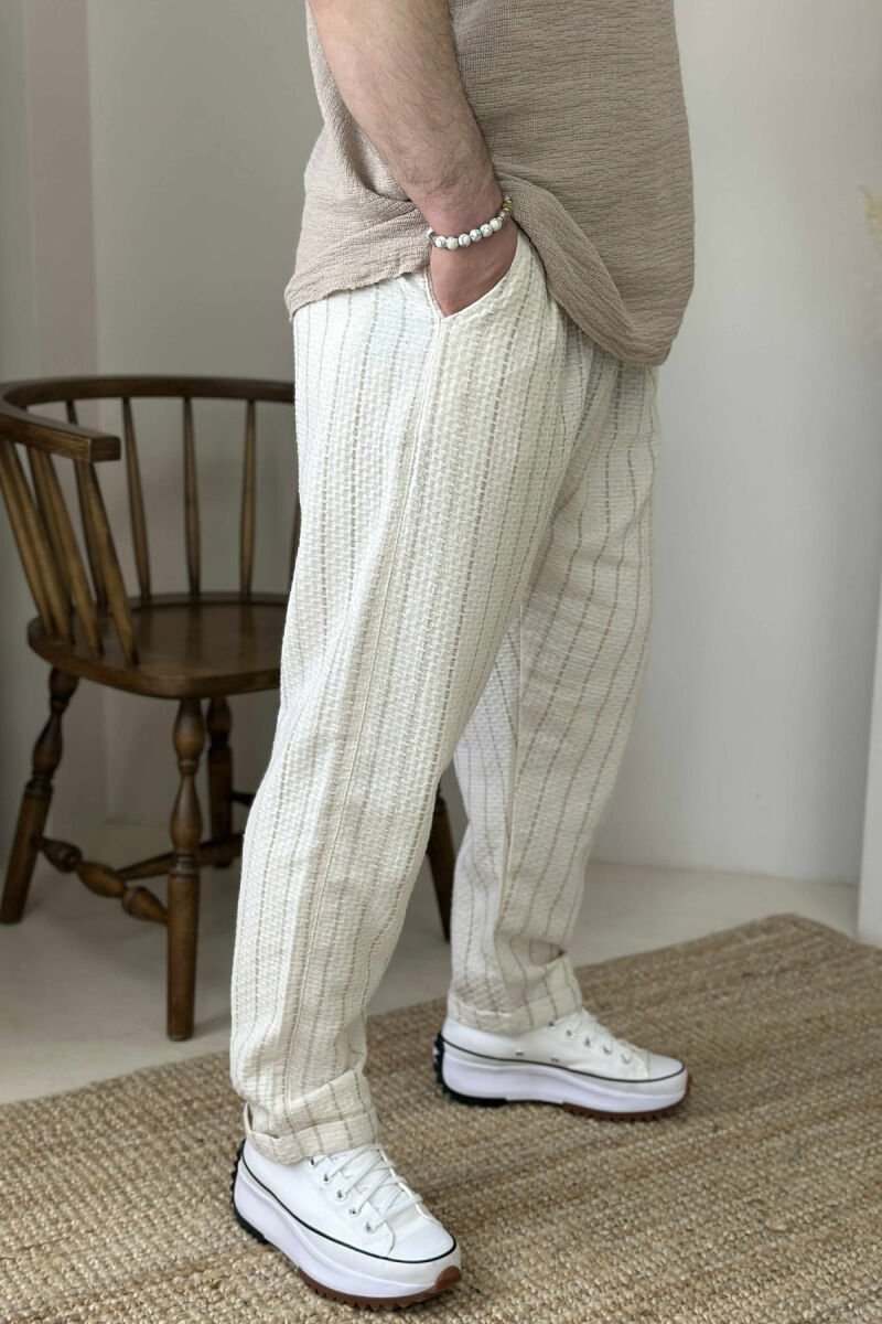 SIMPLE STRAPS MEN PANTS CREAM/KREM - 3