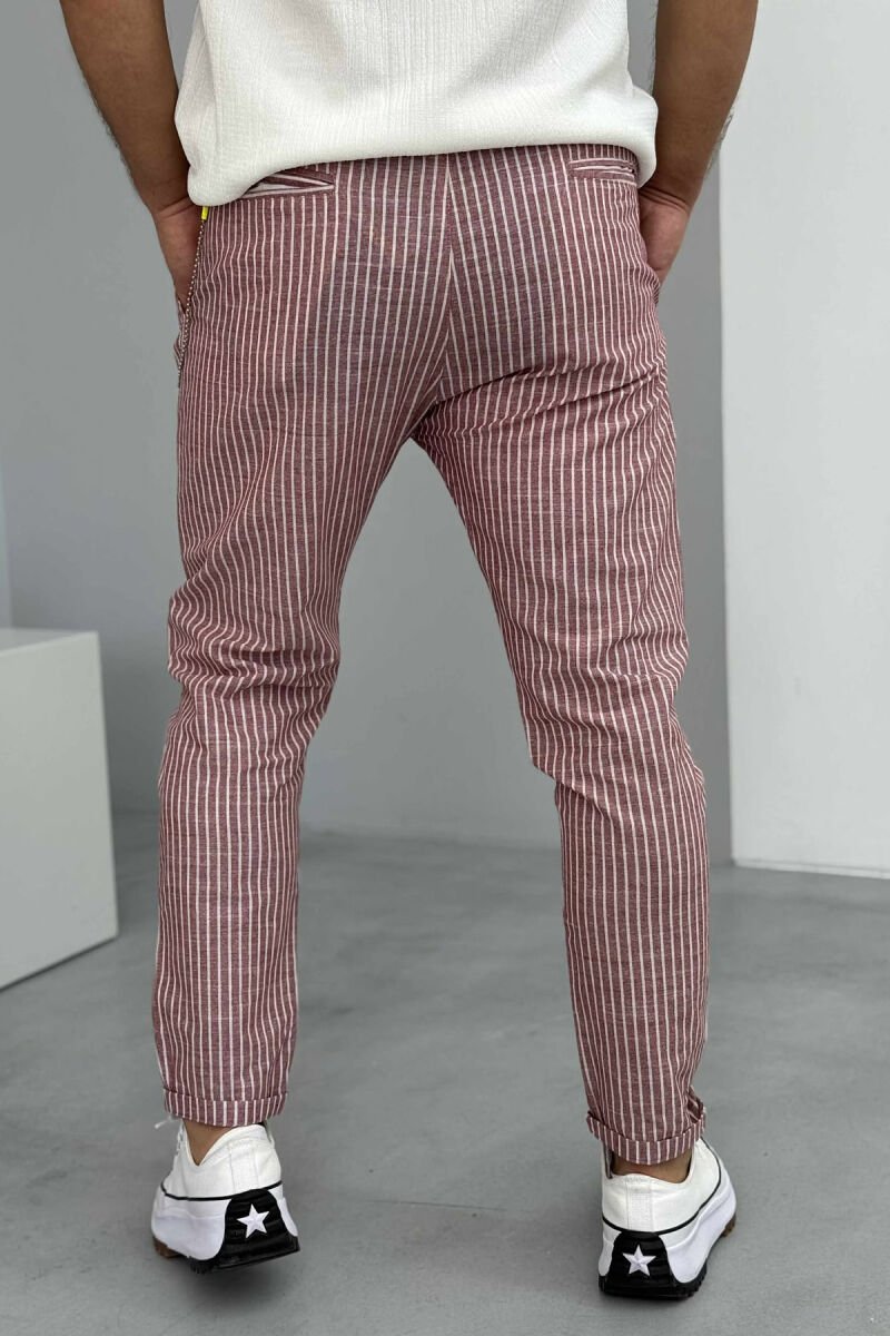 SIMPLE STRIPED MEN PANTS POWDER/PUDER - 4