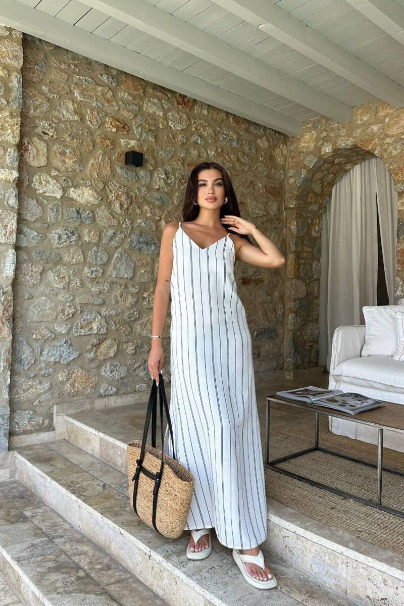 SIMPLE STRIPES WOMEN DRESS CREAM/KREM - 7