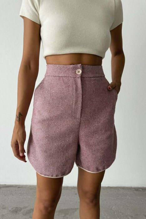 SIMPLE STRIPES WOMEN SHORTS POWDER/PUDER - 1