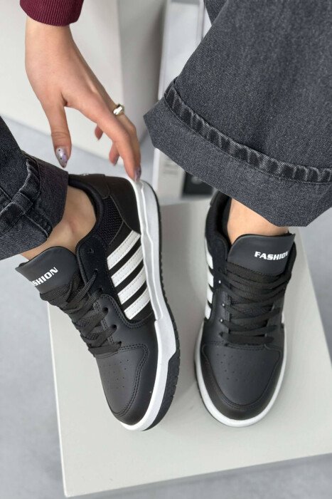 SIMPLE STRIPES WOMEN SNEAKERS BLACK-WHITE/ZEBA - 3