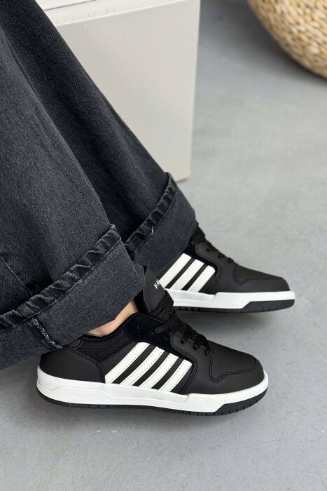 SIMPLE STRIPES WOMEN SNEAKERS BLACK-WHITE/ZEBA - 5