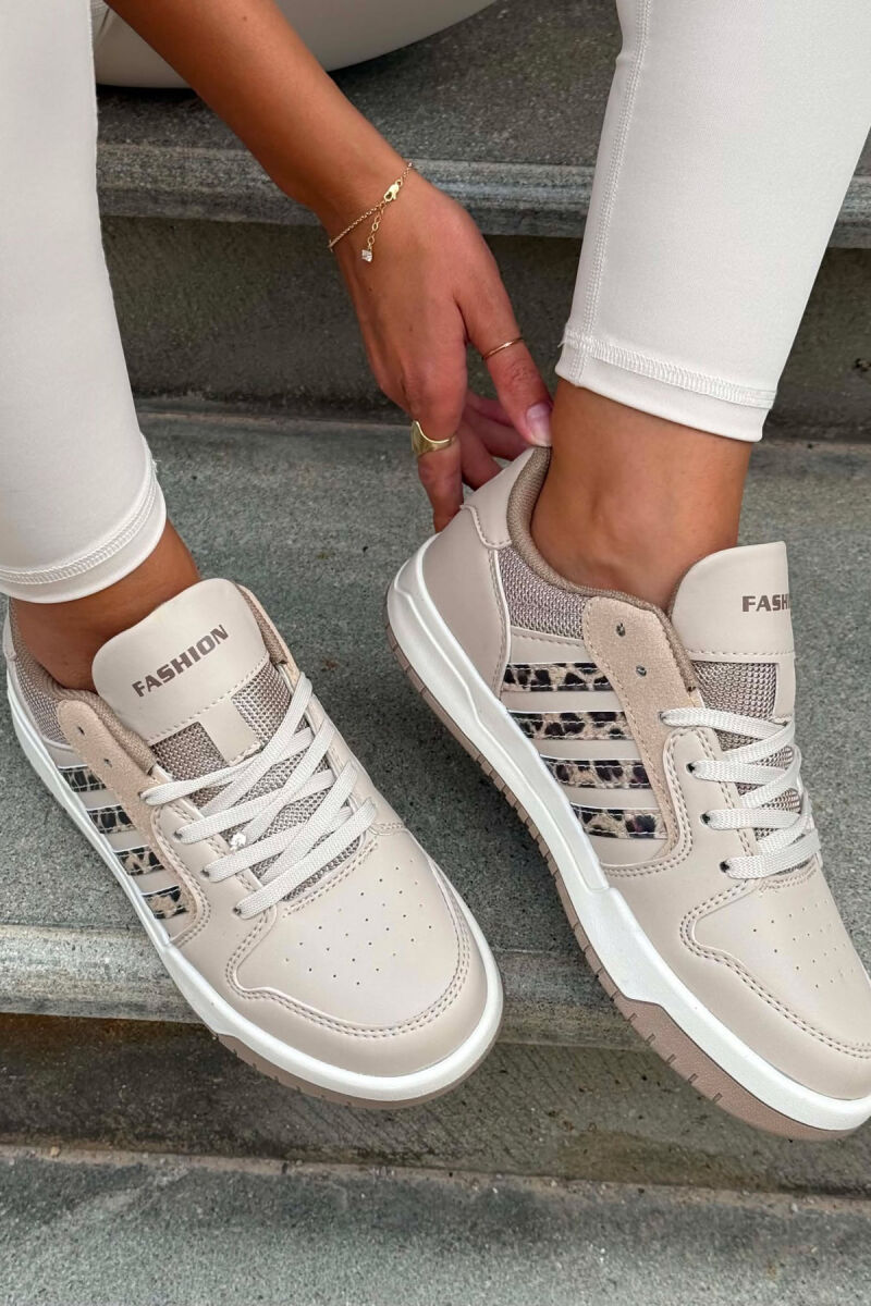 SIMPLE STRIPES WOMEN SNEAKERS DARK BEIGE/BEZHE ERRET - 2