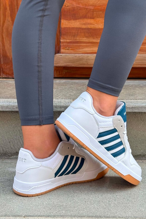 SIMPLE STRIPES WOMEN SNEAKERS WHITE-BLUE/BABL - 3
