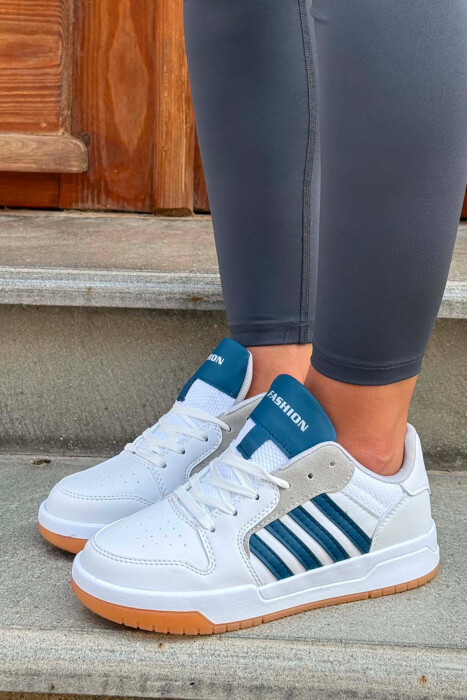 SIMPLE STRIPES WOMEN SNEAKERS WHITE-BLUE/BABL - 4