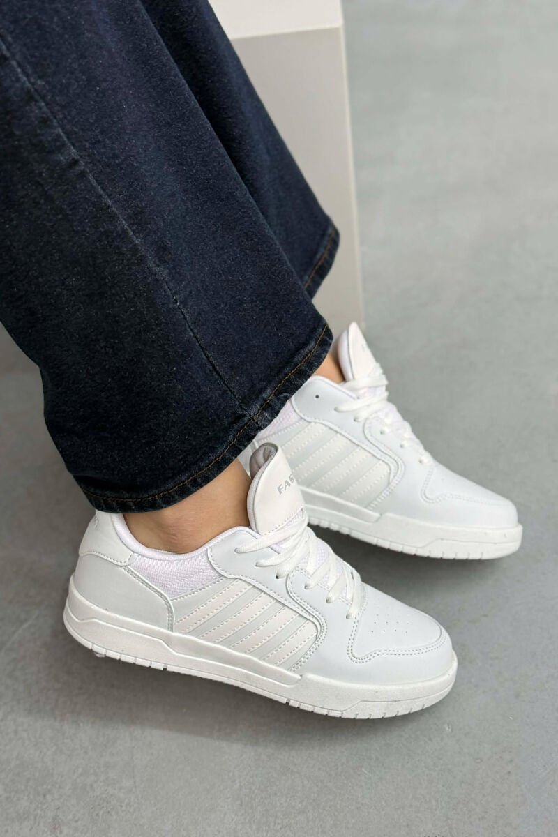 SIMPLE STRIPES WOMEN SNEAKERS WHITE-E BARDHE - 4