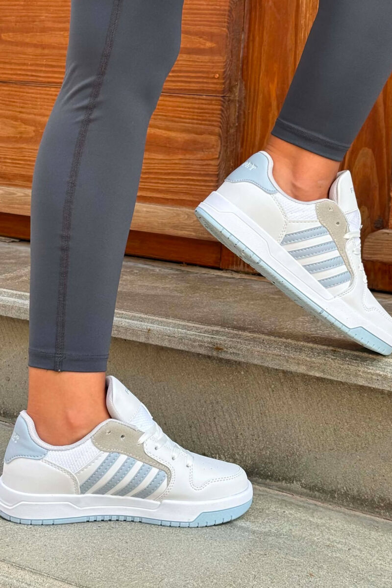 SIMPLE STRIPES WOMEN SNEAKERS WHITE-LIGHT BLUE/BABZ - 3