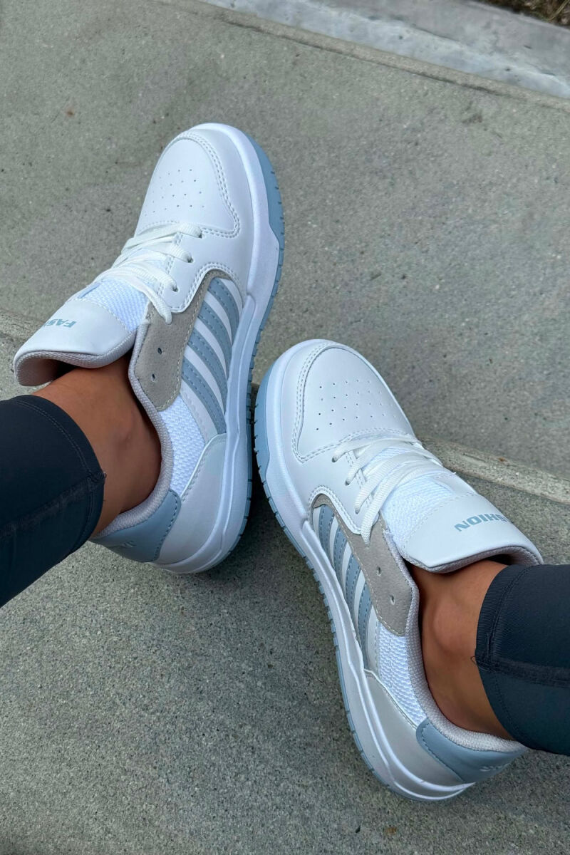 SIMPLE STRIPES WOMEN SNEAKERS WHITE-LIGHT BLUE/BABZ - 4