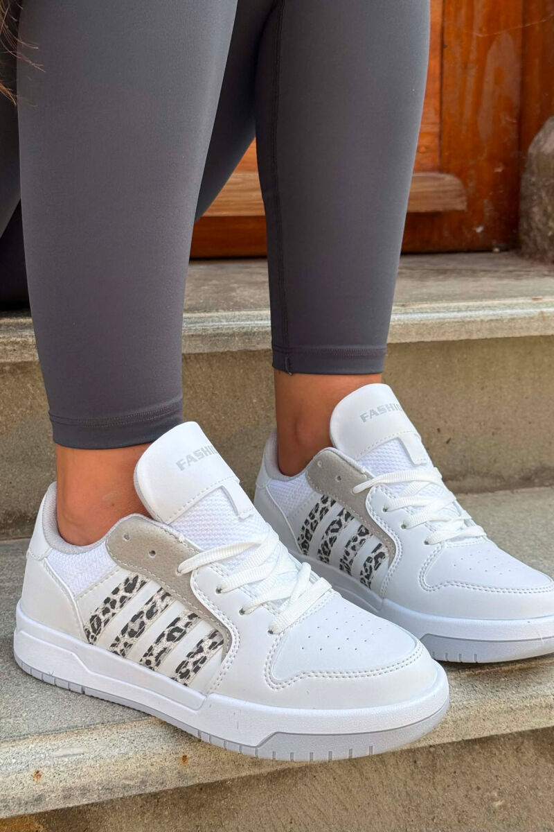 SIMPLE STRIPES WOMEN SNEAKERS WHITE/GREY-BAGR - 4