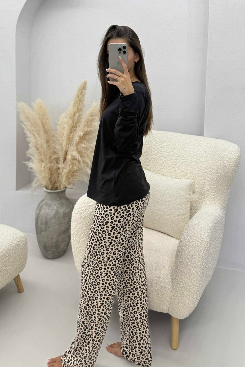 SIMPLE SWEATSHIRT+TROUSERS WOMEN PYJAMAS BLACK/ E ZEZE - 3
