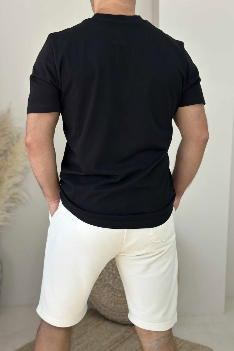 SIMPLE T-SHIRT+SHORTS MEN SET BLACK-CREAM/ZEKR - 4