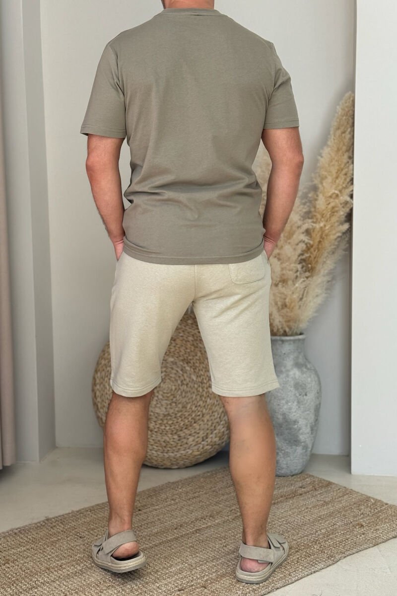 SIMPLE T-SHIRT+SHORTS MEN SET OLIVE/ULLI - 3