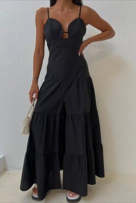 SIMPLE WAVY WOMAN DRESS BLACK/ E ZEZE - KLAUDIO FASHION
