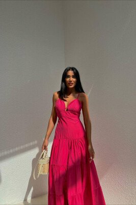 SIMPLE WAVY WOMAN DRESS FUCHSIA/CIKLAMI 