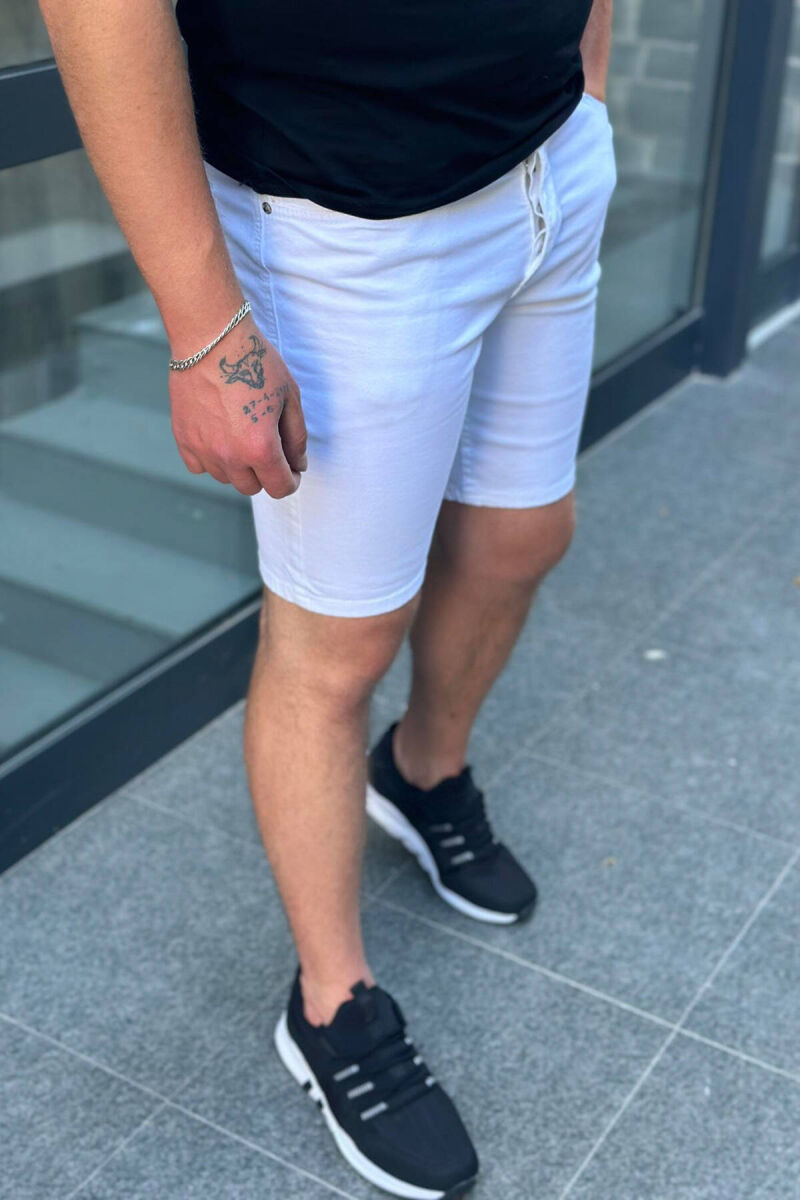 SIMPLE WHITE MAN SHORT JEANS WHITE-E BARDHE - 3