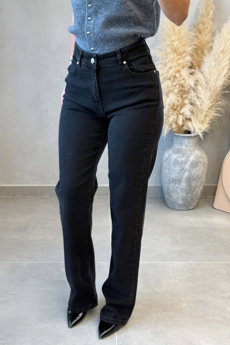 SIMPLE WIDE LEG WOMAN JEANS BLACK/ E ZEZE - 2