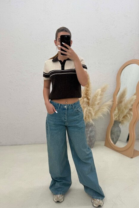 SIMPLE WIDE LEG WOMAN JEANS BLUE/BLU - 4