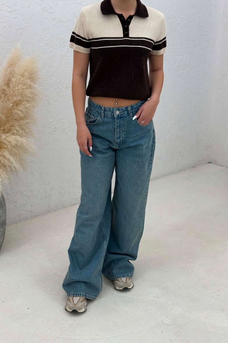 SIMPLE WIDE LEG WOMAN JEANS BLUE/BLU - 6