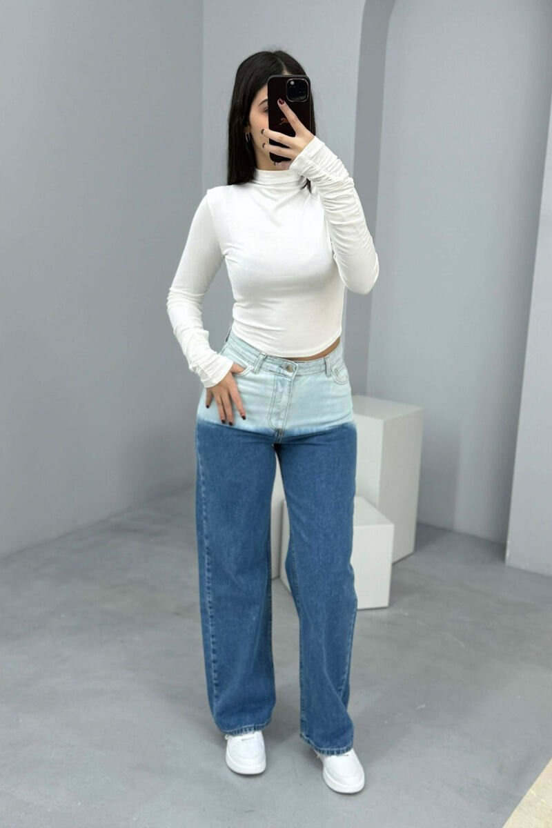 SIMPLE WIDE LEG WOMEN JEANS BLUE/BLU - 3