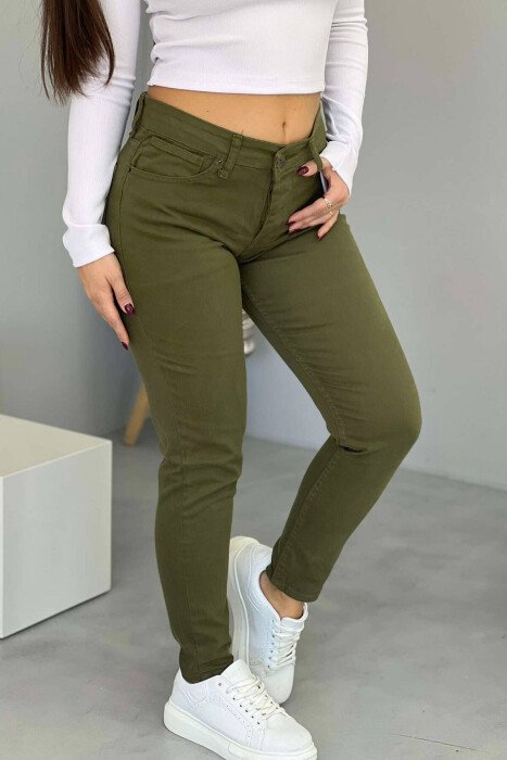 SIMPLE WOMAN JEANS GREEN/JESHILE - KLAUDIO FASHION