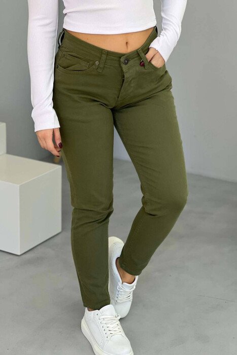 SIMPLE WOMAN JEANS GREEN/JESHILE - KLAUDIO FASHION