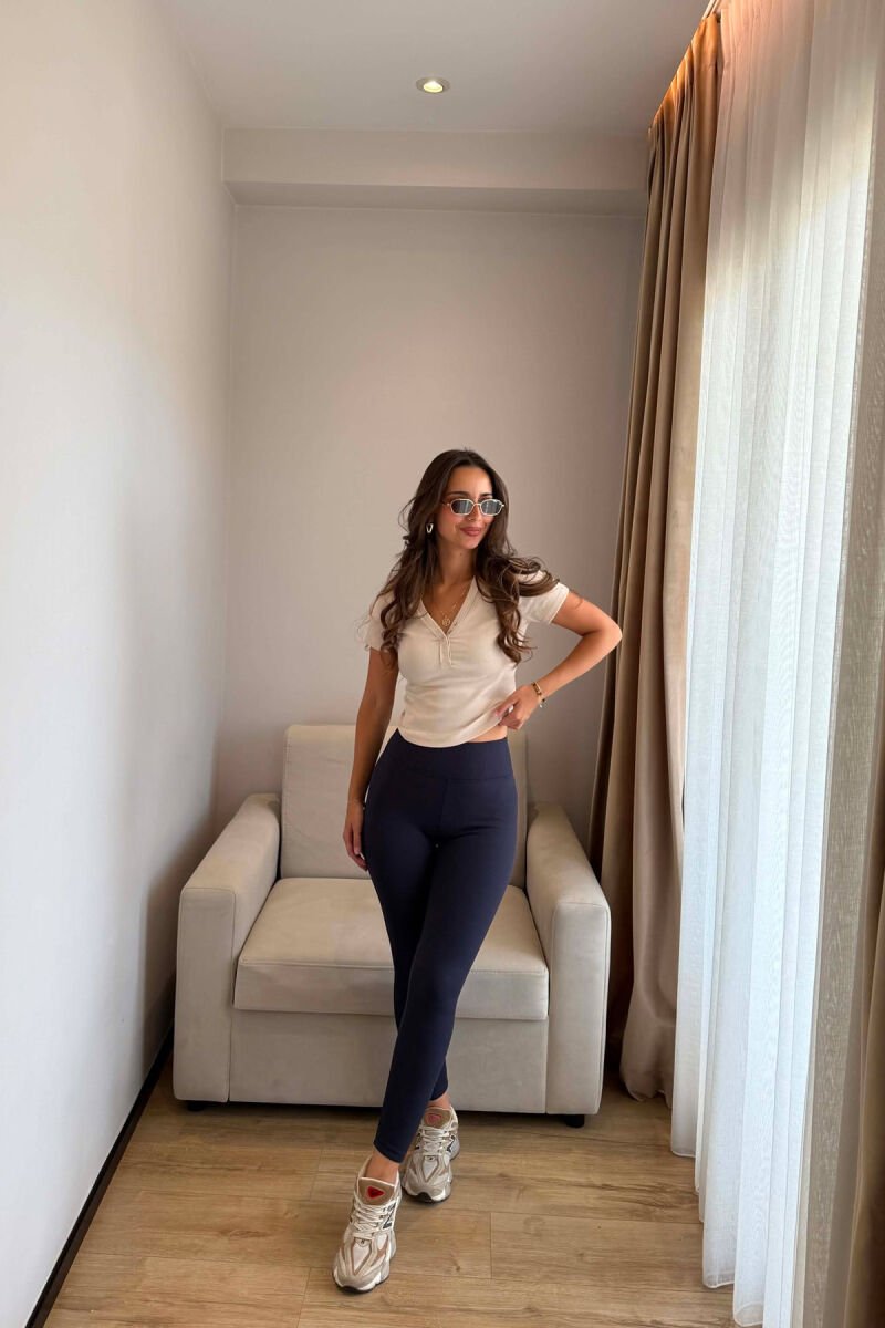 SIMPLE WOMAN LEGGINGS BLUE/BLU - 3