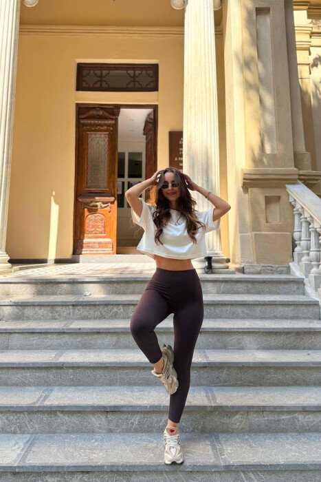 SIMPLE WOMAN LEGGINGS DARK BROWN/KAE - 7