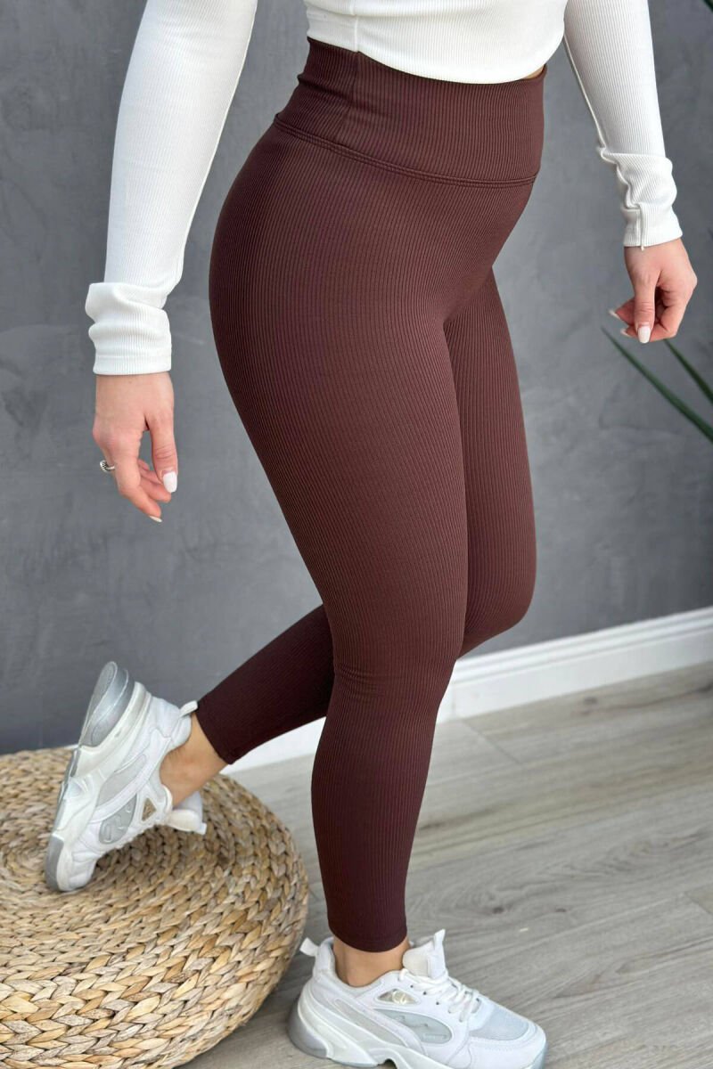 SIMPLE WOMAN LEGGINGS BROWN/KAFE - 5
