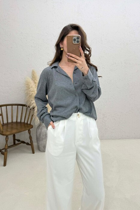 SIMPLE WOMAN SHIRT DARK GREY/GEE - 1